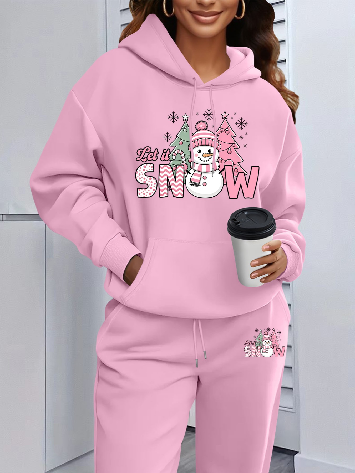 Matcha - Women 2 Piece Outfit Winter Hooded