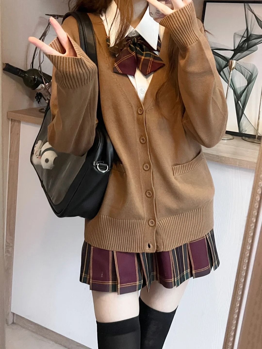 Japanese Snacks - Japanese fashion solid color V-neck knitted
