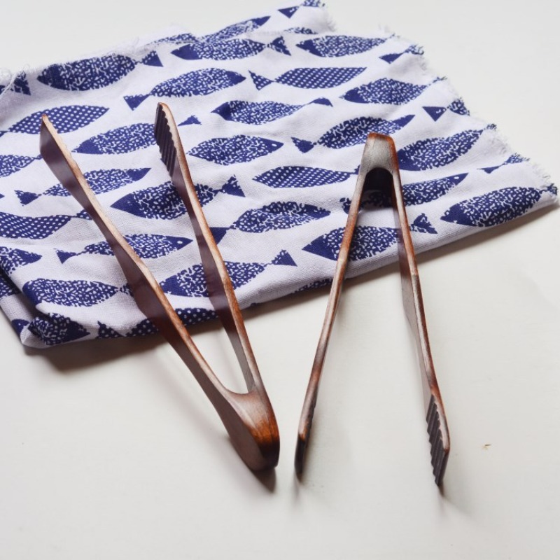Japanese Snacks - Natural Wood Food Serving Tongs Safe