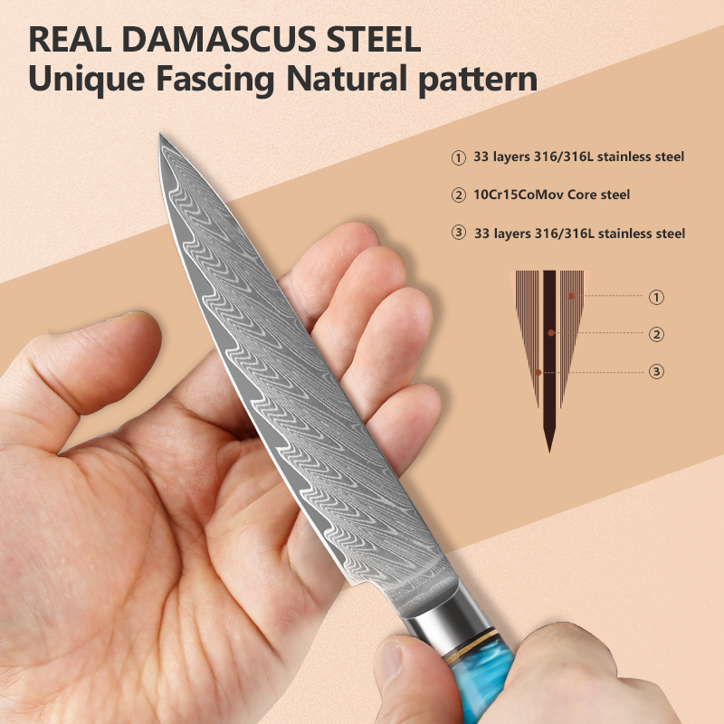 5-Inch Utility Knife Damascus  - огляд і ціна Japanese Knife